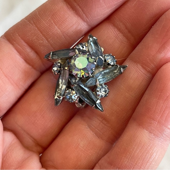 🎁 VINTAGE WEISS AURORA BOREALIS EAR CLIP ONS - Picture 8 of 8